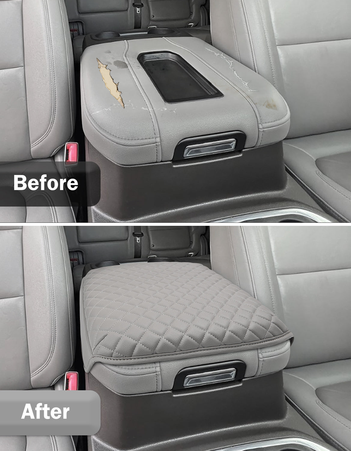 Center Console Armrest Cover Pad for Bucket Seat 2019-2026 Chevy Silverado 1500 2500 3500,2019-2026 GMC Sierra 1500 2500 3500,2021-2026 Tahoe/Suburban/Yukon