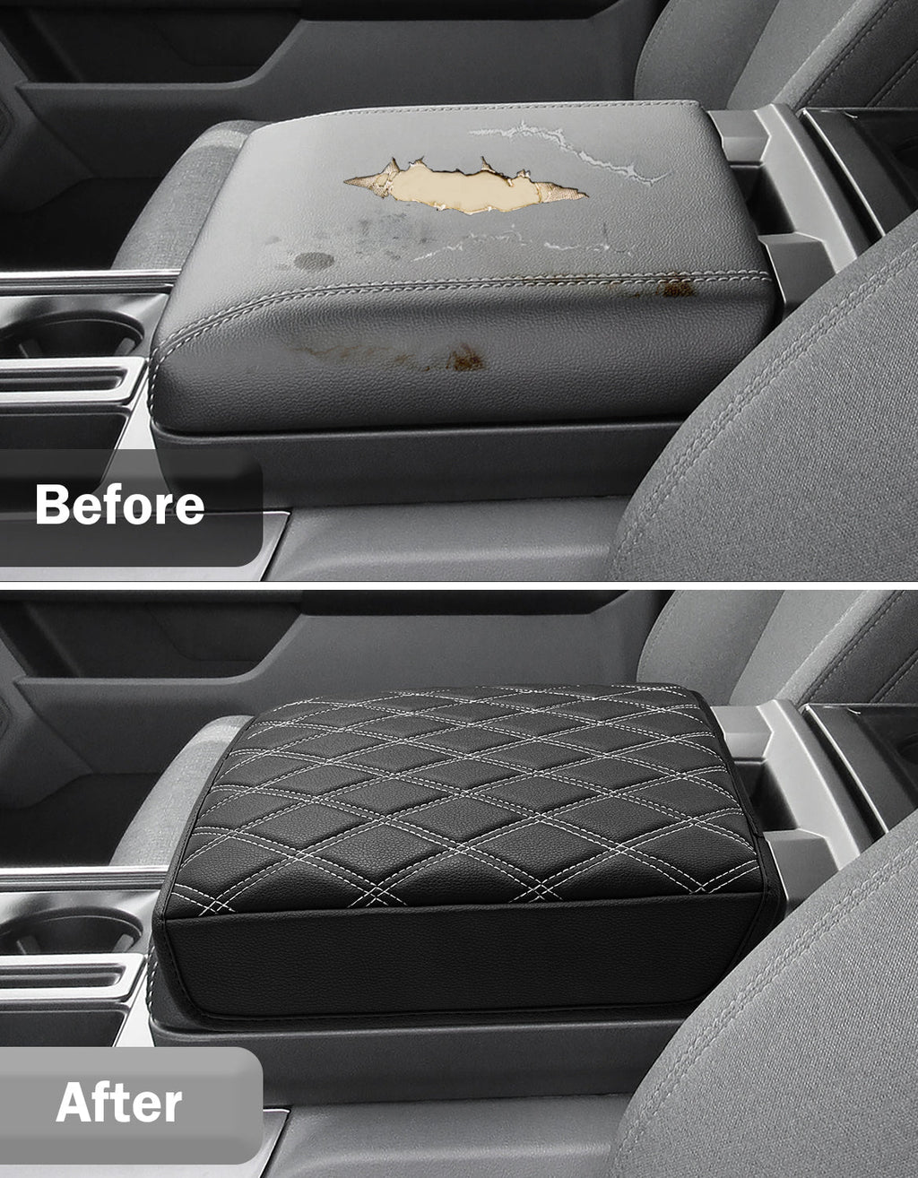 Center Work Surface Armrest Cushion for 2021-2026 Ford F150, 2022-2026 F150 Lightning