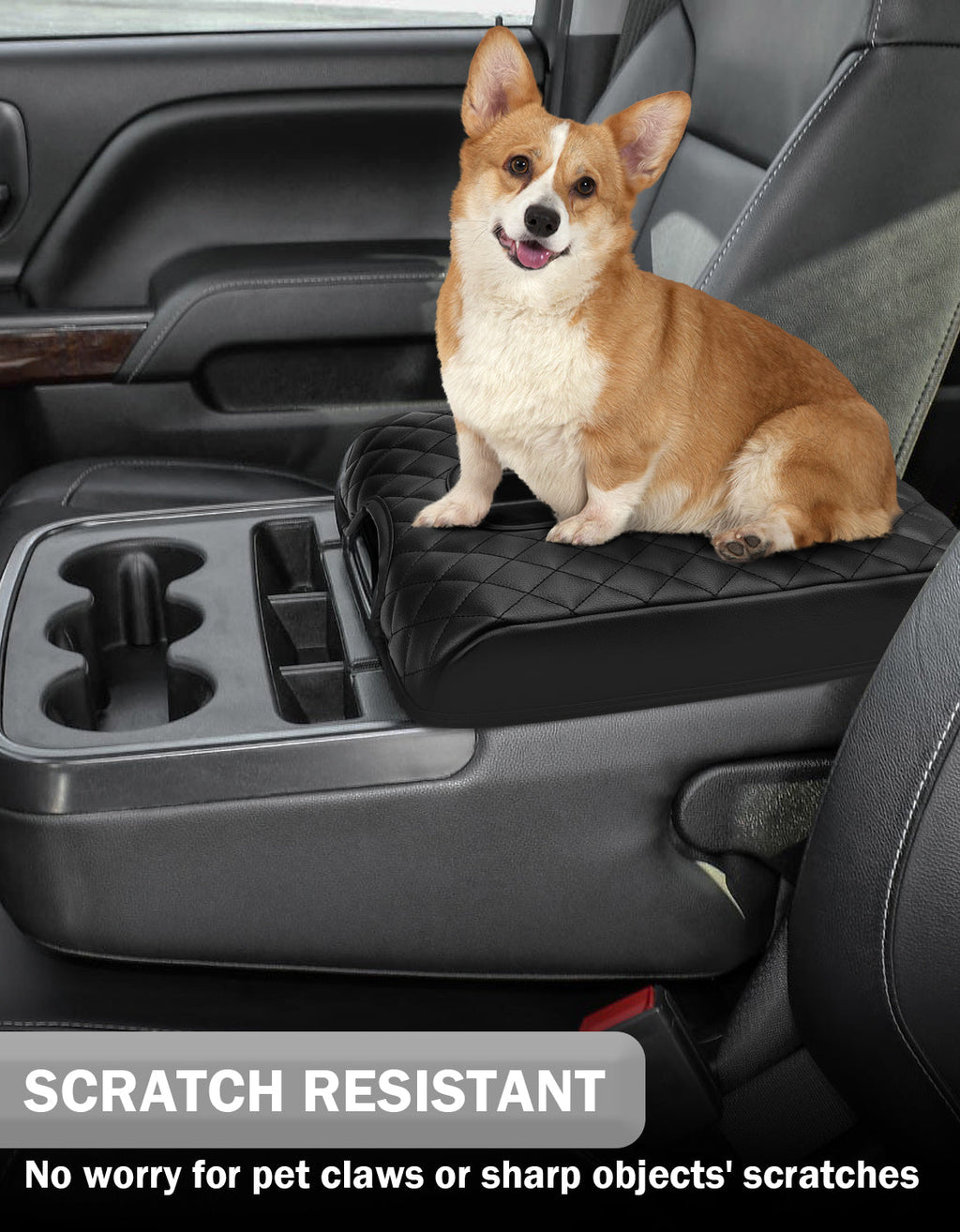 Center Console Armrest Cover for Jump Seat 2014-2018 Chevy Silverado 1500 2500 3500,2014-2018 GMC Sierra 1500 2500 3500