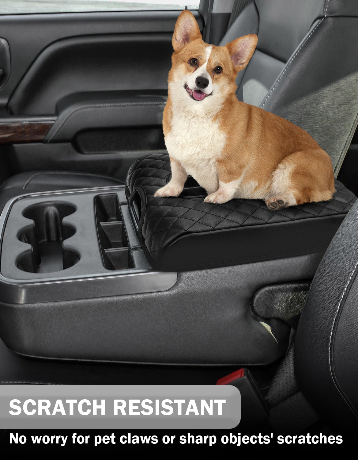 Center Console Armrest Cover for Jump Seat 2014-2018 Chevy Silverado 1500 2500 3500,2014-2018 GMC Sierra 1500 2500 3500