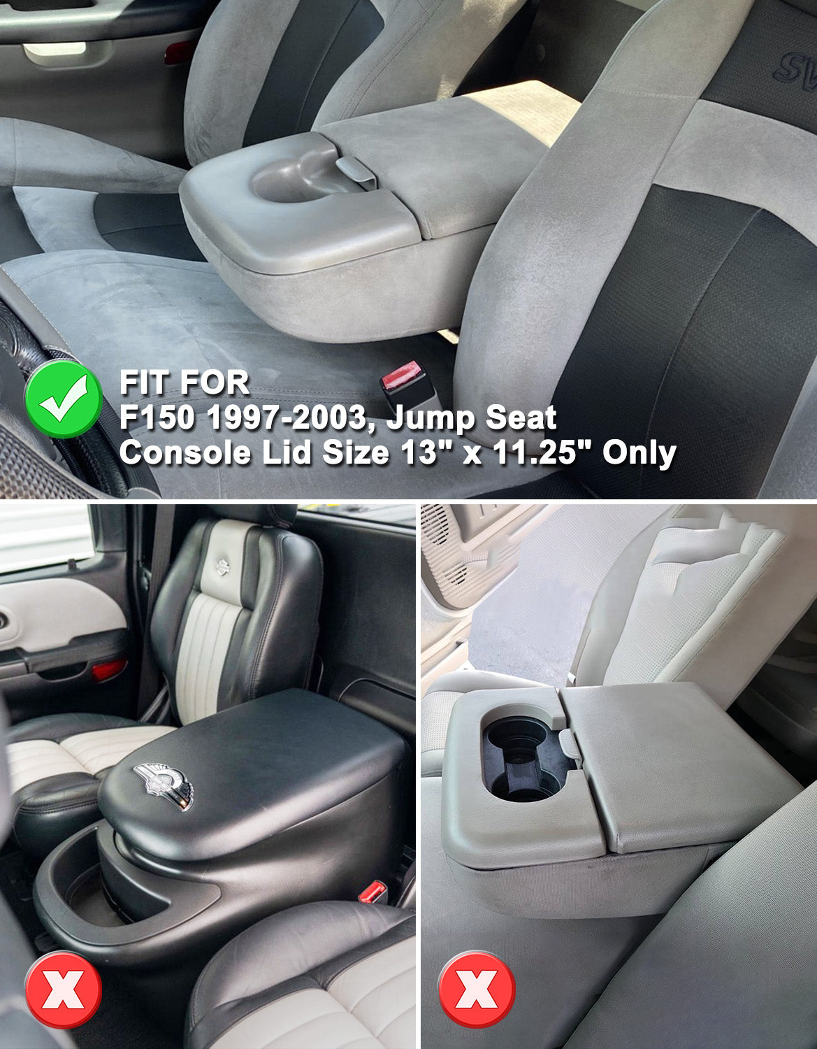 Center Console Armrest Cover Pad for jump Seat 1997-2003 Ford F150