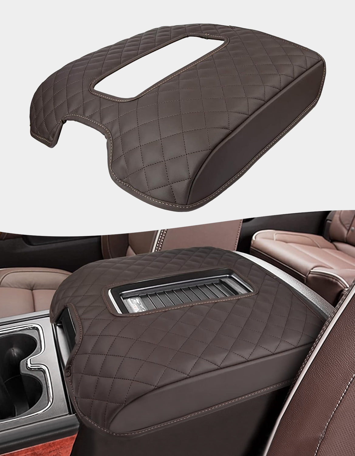 Center Console Armrest Cover Pad for Bucket Seat 2014-2018 Chevy Silverado 1500 2500 3500,2014-2018 GMC Sierra 1500 2500 3500,2015-2020 Tahoe/Yukon/Suburban