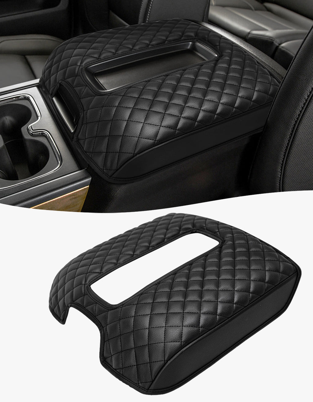Center Console Armrest Cover Pad for Bucket Seat 2014-2018 Chevy Silverado 1500 2500 3500,2014-2018 GMC Sierra 1500 2500 3500,2015-2020 Tahoe/Yukon/Suburban