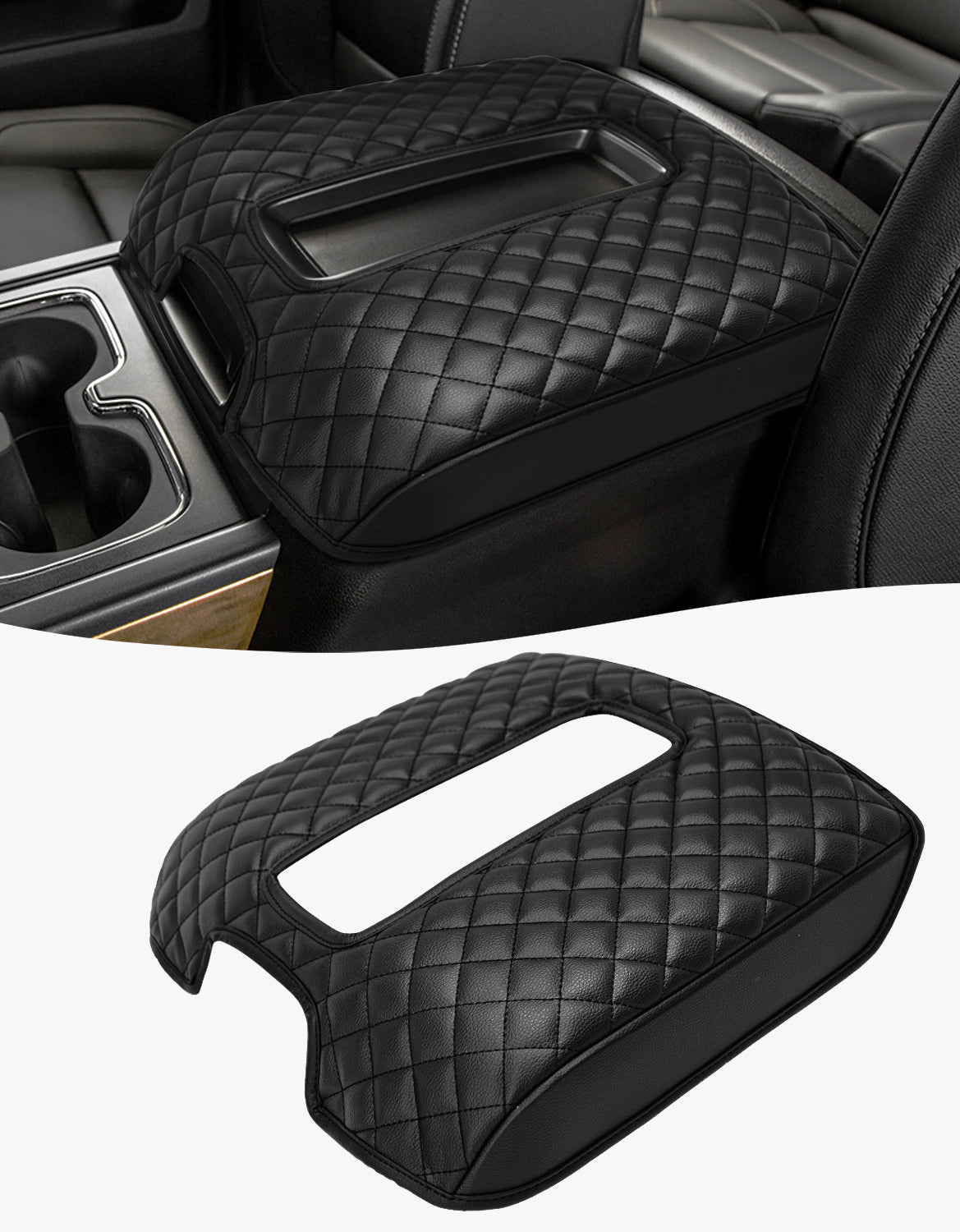Center Console Armrest Cover Pad for Bucket Seat 2014-2018 Chevy Silverado 1500 2500 3500,2014-2018 GMC Sierra 1500 2500 3500,2015-2020 Tahoe/Yukon/Suburban