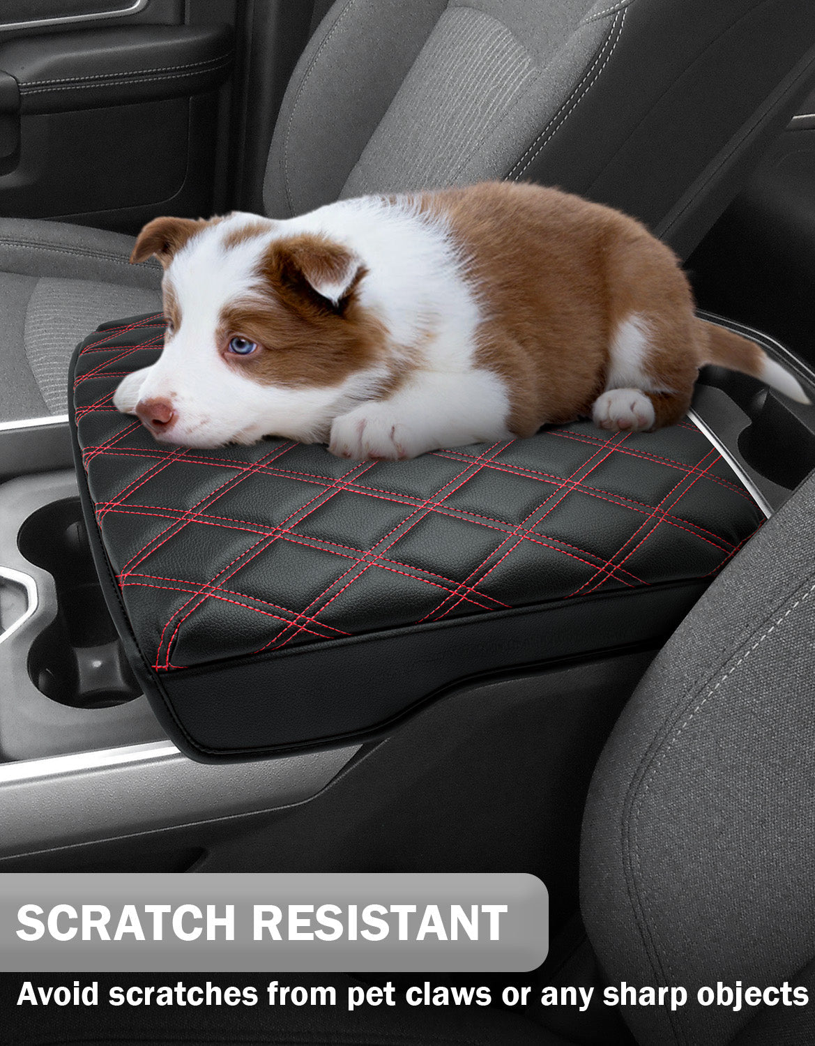 Center Console Armrest Cover Pad Cushion Protector for Bucket Seat 2019-2026 Dodge Ram 1500 2500 3500