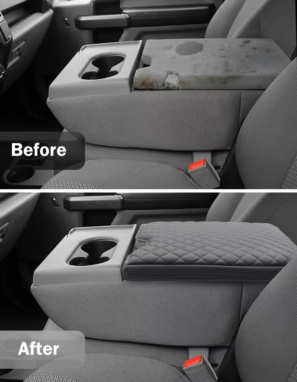 Center Console Armrest Cover Pad for Jump Seat 2015-2025 Ford F150, 2017-2025 Ford F250 F350 F450 F550 Super Duty