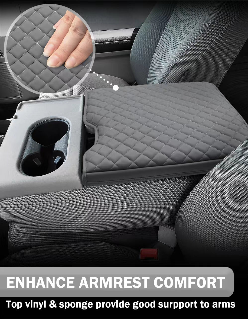 Center Console Armrest Cover Pad for Jump Seat 2015-2025 Ford F150, 2017-2025 Ford F250 F350 F450 F550 Super Duty