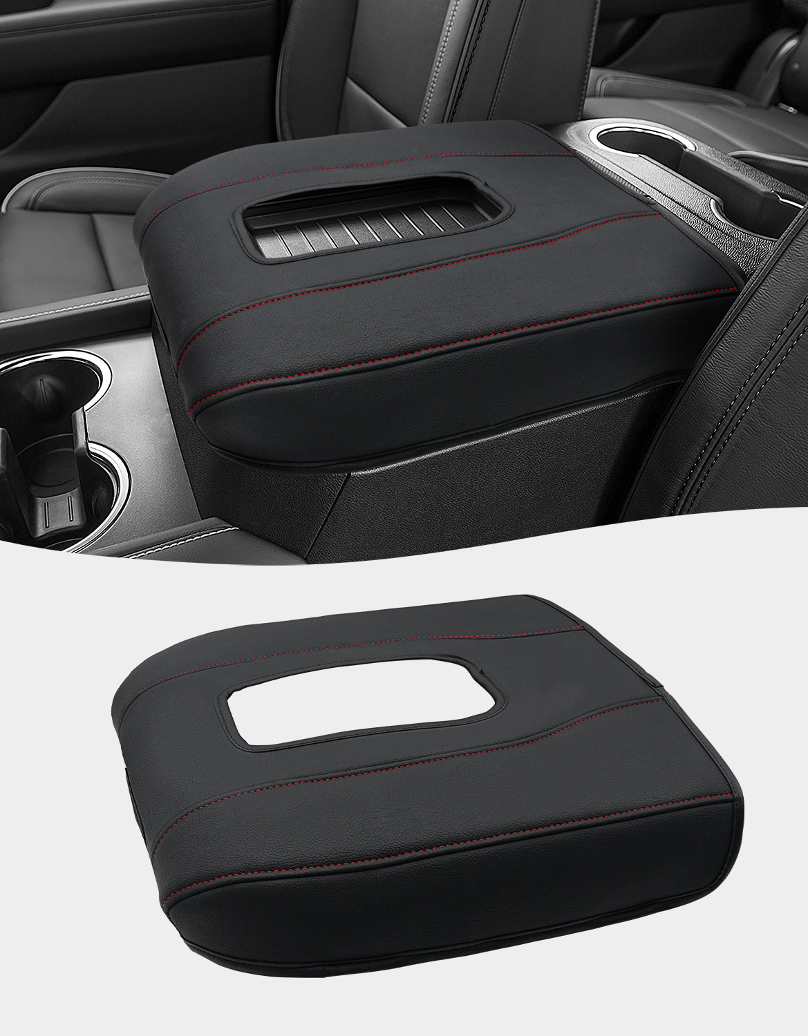 Thin Version Center Console Cushion Cover for Bucket Seat 2019-2026 GMC Sierra 1500 2500 3500,2019-2026 Chevy Silverado 1500 2500 3500, 2021-2026 Tahoe/Suburban/Yukon