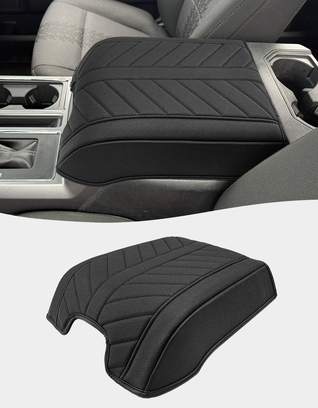 Center Console Armrest Cover Pad for Bucket Seat 2015-2020 Ford F150, 2017-2022 F250 F350 F450 F550 Super Duty, 2018-2024 Ford Expedition