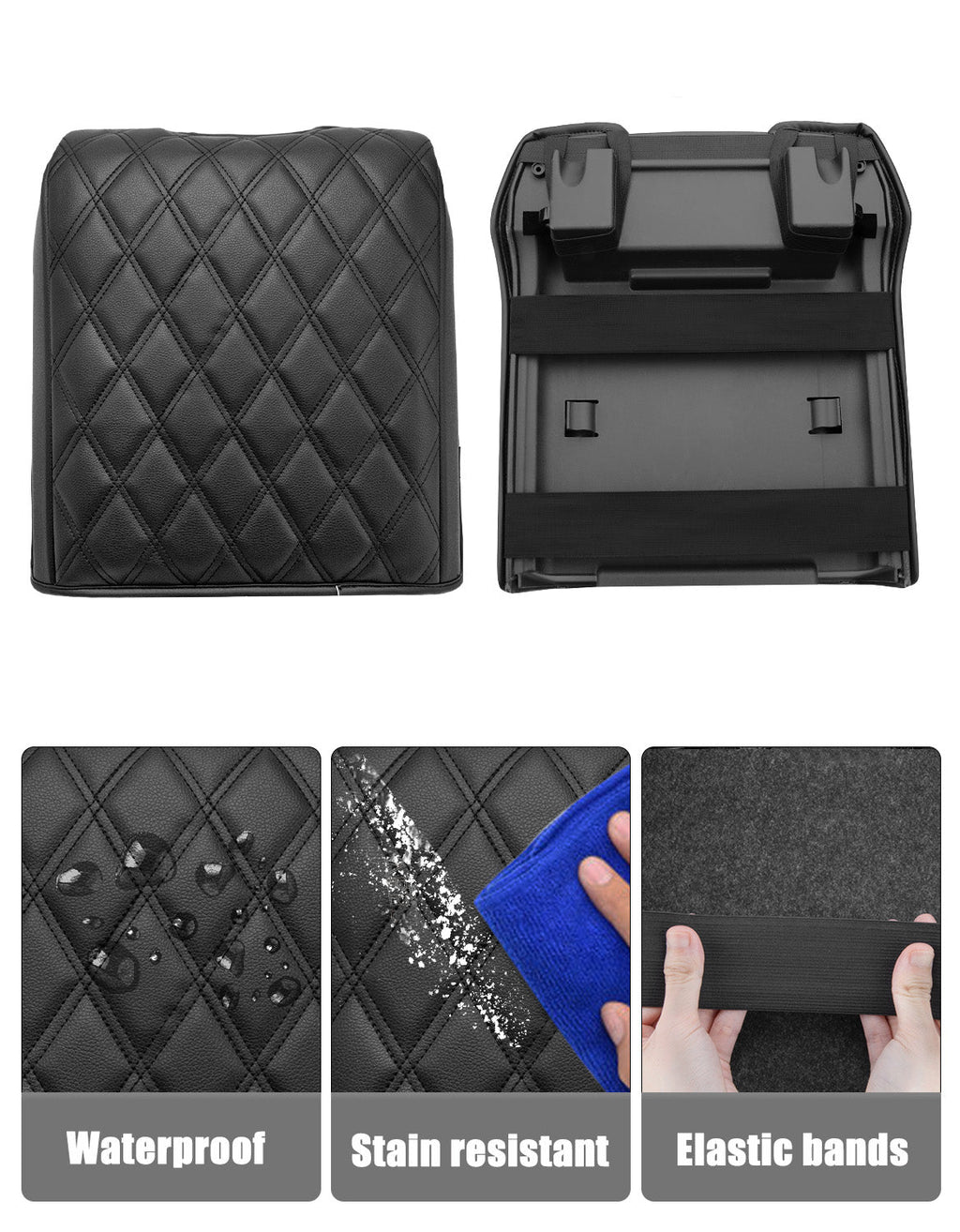 Center Console Armrest Cover Pad for Bucket Seat 2015-2020 Ford F150, 2017-2022 F250 F350 F450 F550 Super Duty, 2018-2024 Ford Expedition