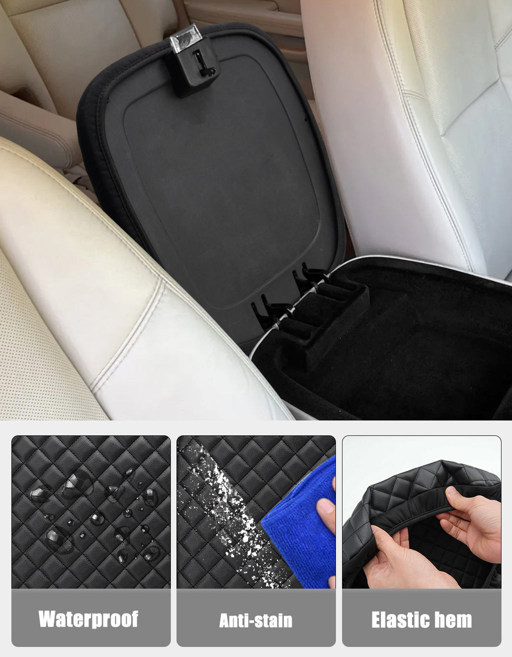 Center Console Armrest Cover Pad Cushion Protector for Cadillac Escalade 2007-2014