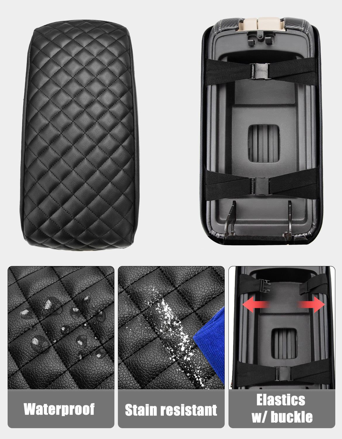 Center Console Armrest Cover Cushion Pad Protector for 2011-2020 Dodge Durango,2011-2020 Jeep Grand Cherokee