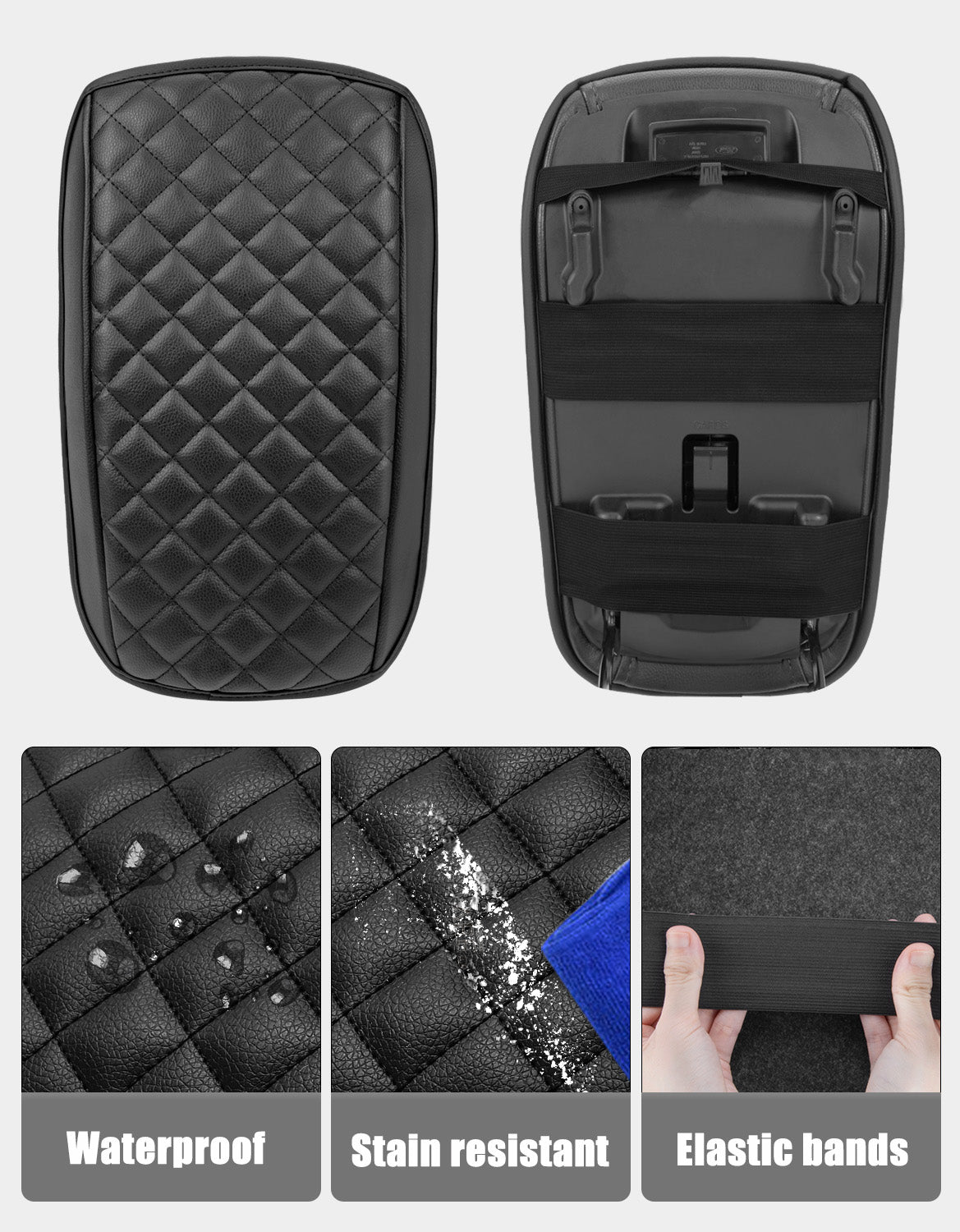 Center Console Armrest Cover Pad for 2013-2016 Ford Fusion