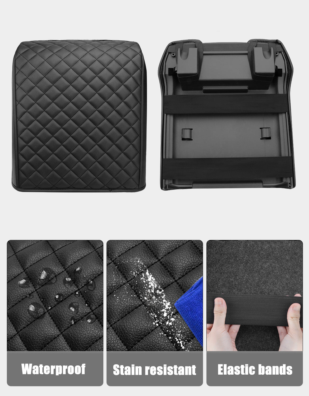 Center Console Armrest Cover Pad for Bucket Seat 2015-2020 Ford F150, 2017-2022 F250 F350 F450 F550 Super Duty, 2018-2024 Ford Expedition