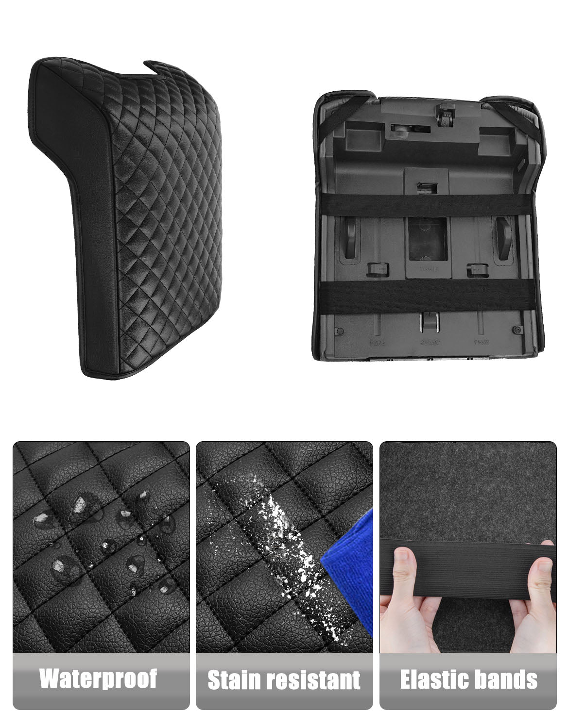 Center Console Cover Pad for Bucket Seat 2011-2016 Ford F250 F350 F450 F550 Super Duty