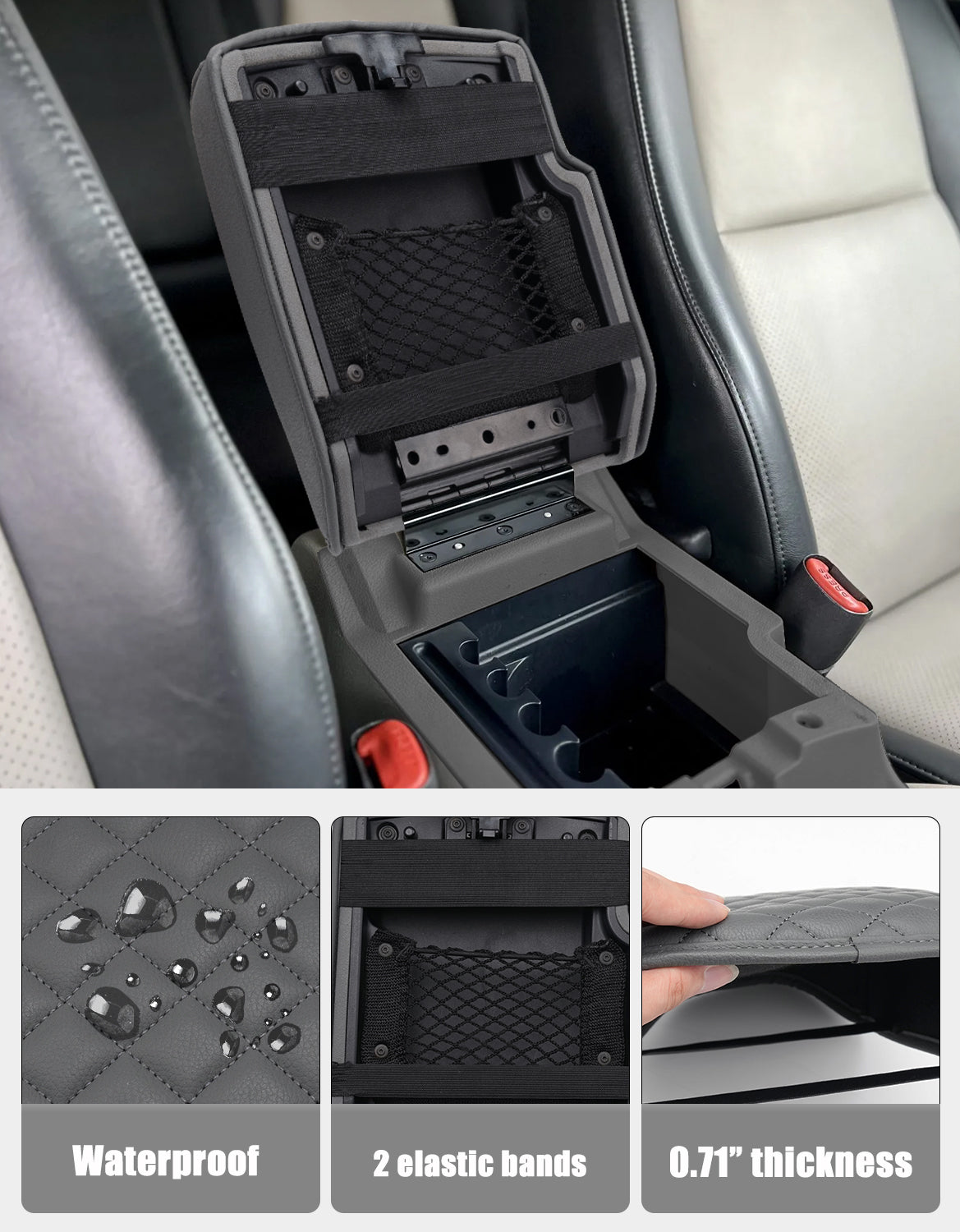 Center Console Armrest Cover for 2005-2010 Jeep Grand Cherokee,2005-2010 Jeep Commander