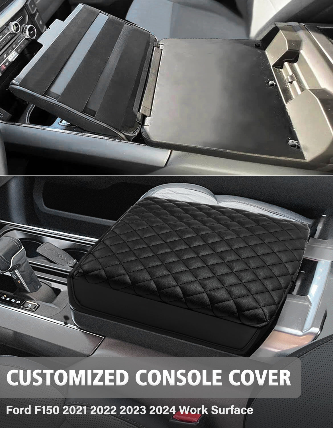 Center Work Surface Armrest Cushion for 2021-2026 Ford F150, 2022-2026 F150 Lightning