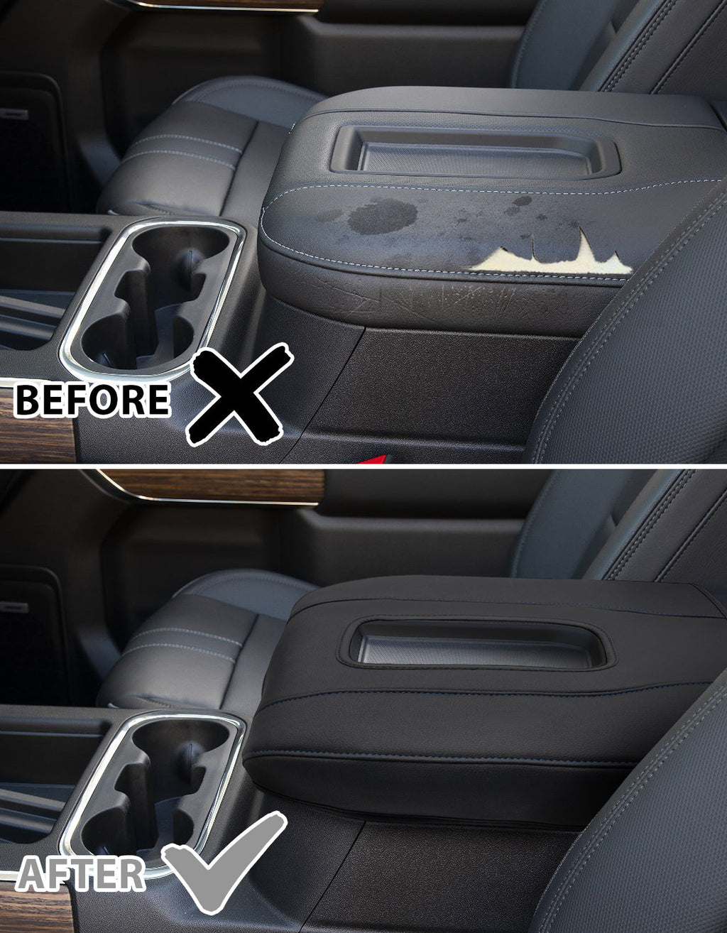 Thin Version Center Console Cushion Cover for Bucket Seat 2019-2026 GMC Sierra 1500 2500 3500,2019-2026 Chevy Silverado 1500 2500 3500, 2021-2026 Tahoe/Suburban/Yukon