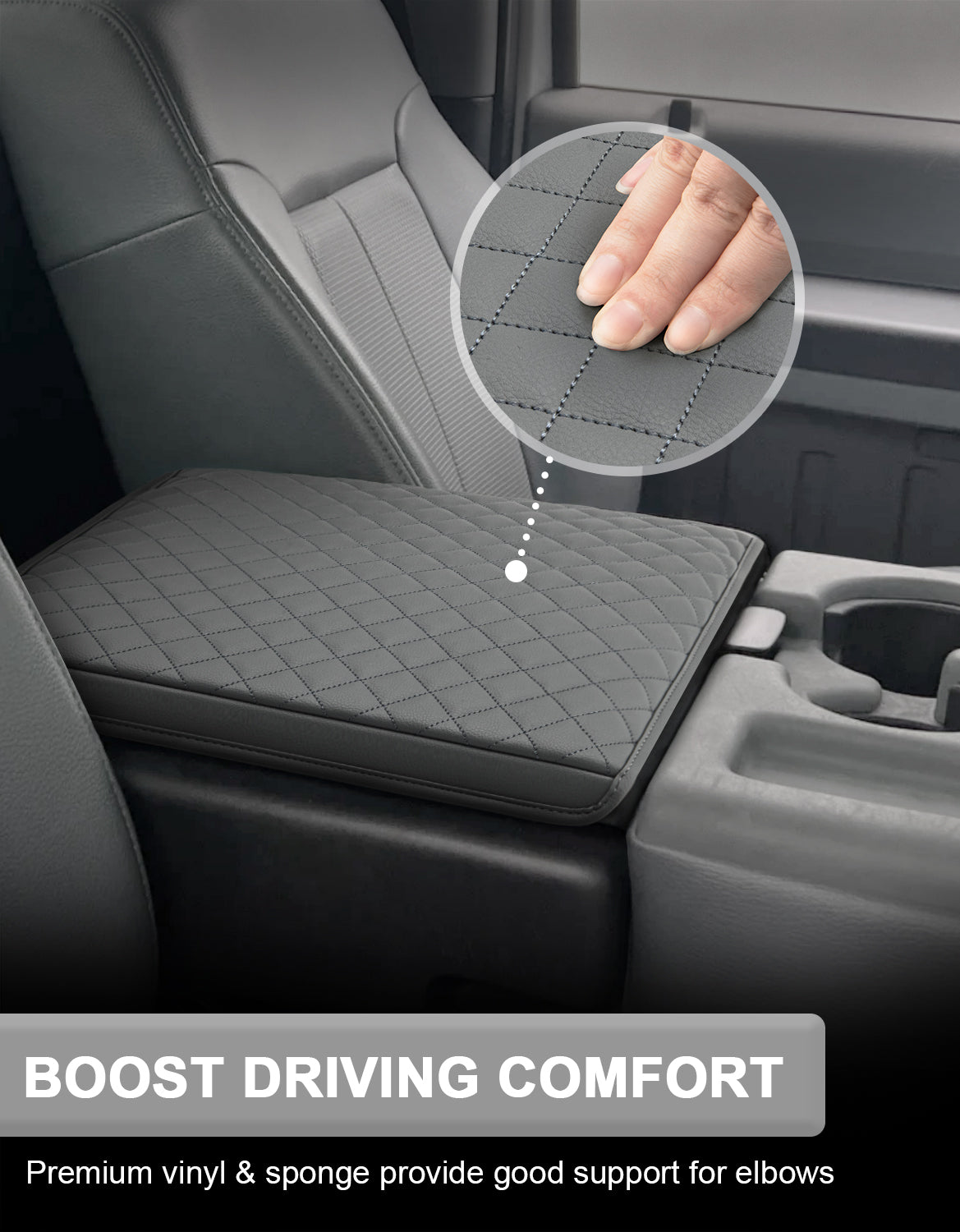 Center Console Armrest Cover Pad for Jump Seat 2011-2016 Ford F250 F350 F450 Super Duty