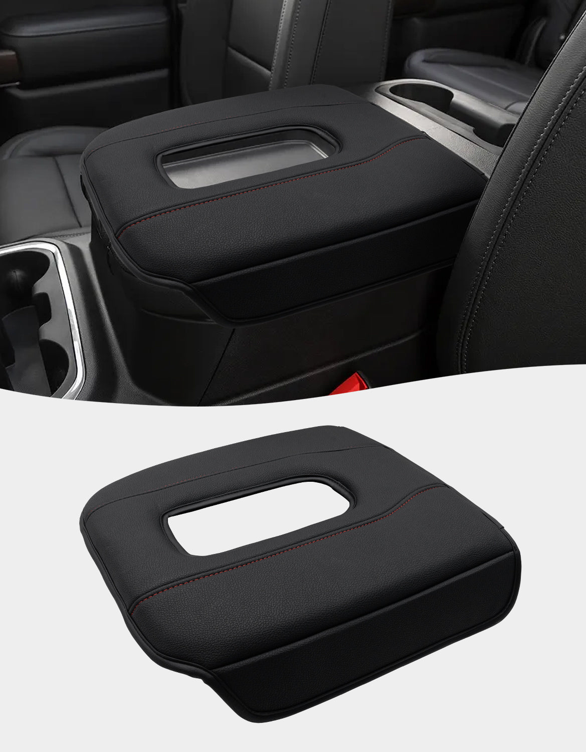 Thick Version Center Console Cushion Cover for Bucket Seat 2019-2026 GMC Sierra 1500 2500 3500,2019-2026 Chevy Silverado 1500 2500 3500, 2021-2026 Tahoe/Suburban/Yukon