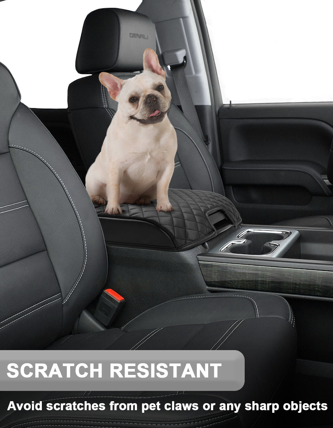 Center Console Armrest Cover for Bucket Seat 2014-2018 Chevy Silverado 1500/2500/3500,2014-2018 GMC Sierra 1500/2500/3500,2015-2020 Tahoe/Yukon/Suburban