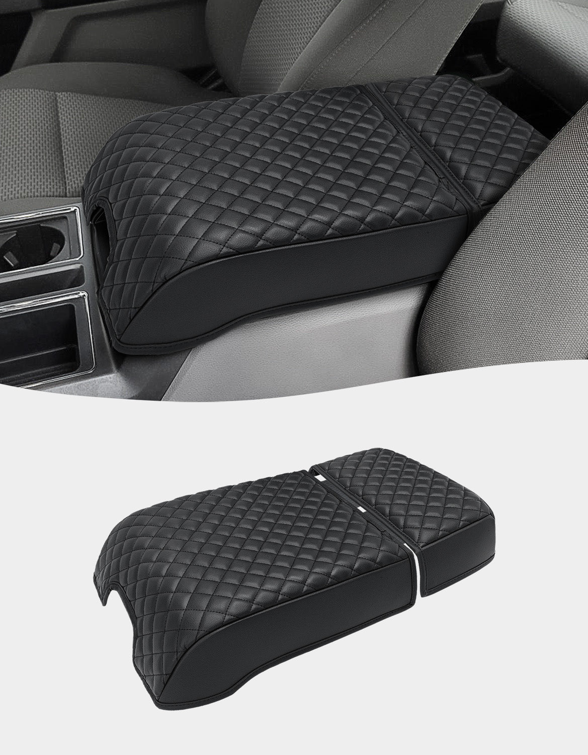 Center Console Armrest Cover Pad for Bucket Seat 2015-2020 Ford F150, 2017-2022 F250 F350 F450 F550 Super Duty, 2018-2024 Ford Expedition