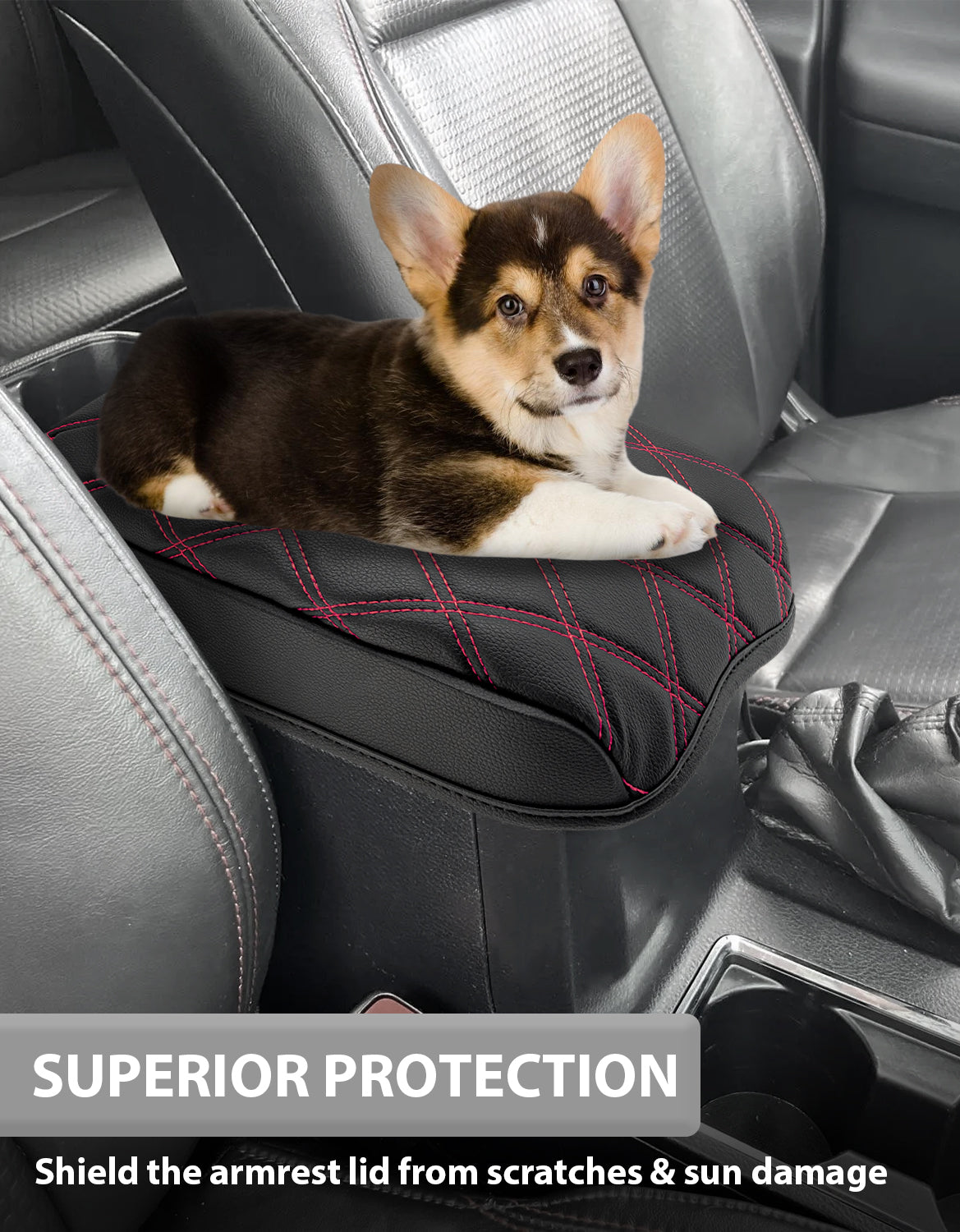 Center Console Armrest Cover Cushion Protector for Toyota Tacoma 2016-2023