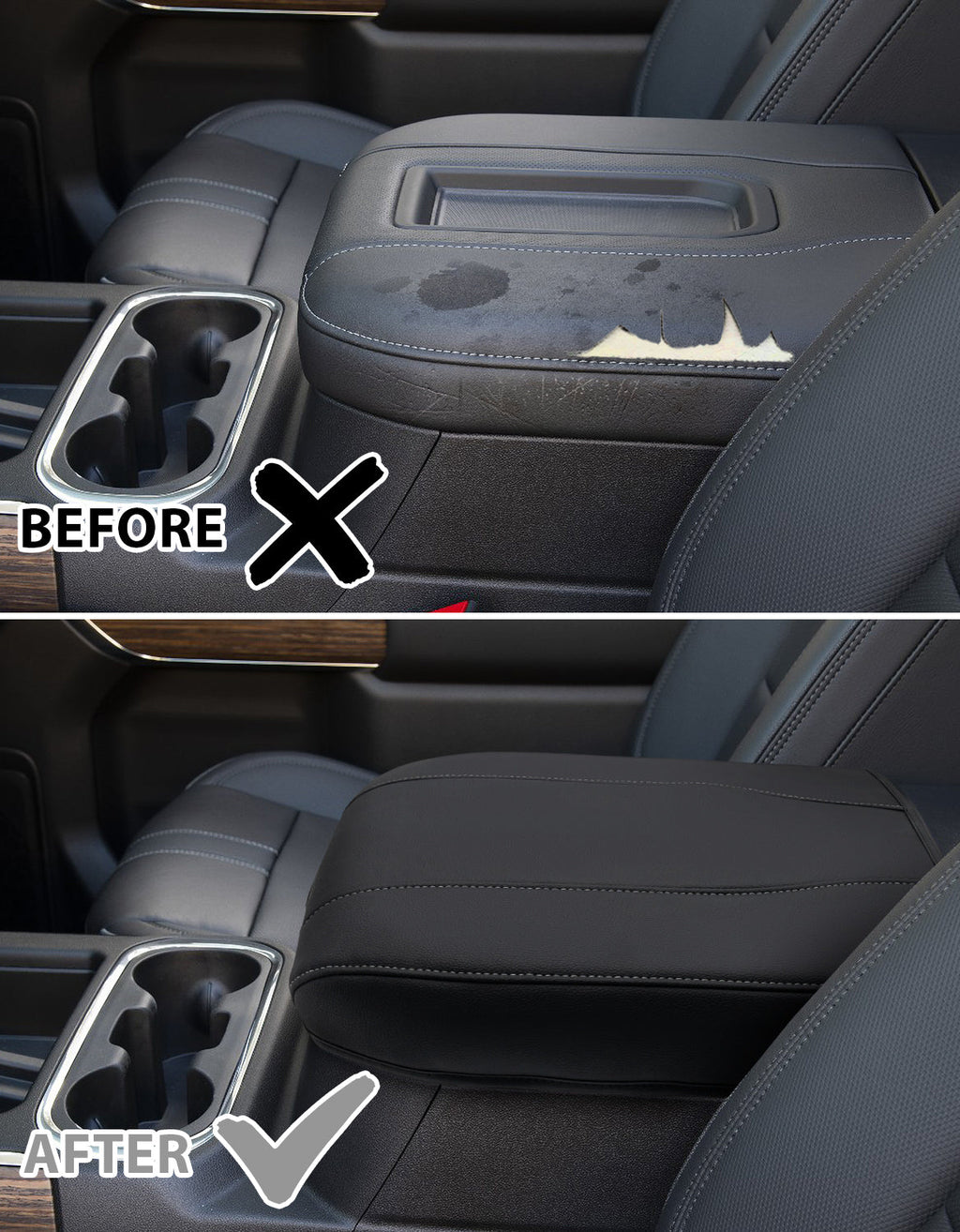 Thin Version Center Console Armrest Cover for Bucket Seat 2019-2026 Chevy Silverado 1500 2500 3500,2019-2026 GMC Sierra 1500 2500 3500,2021-2026 Tahoe/Suburban/Yukon