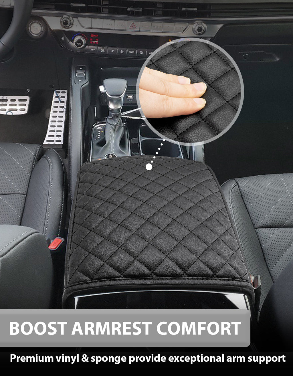 Center Console Armrest Cover Pad for KIA Telluride 2020-2024