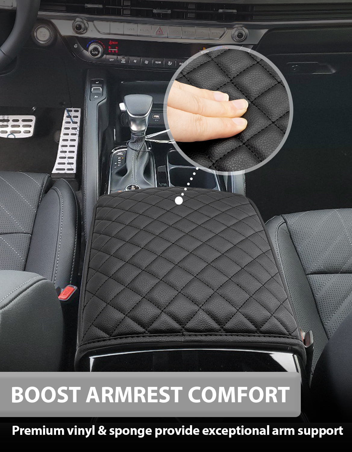 Center Console Armrest Cover Pad for KIA Telluride 2020-2024