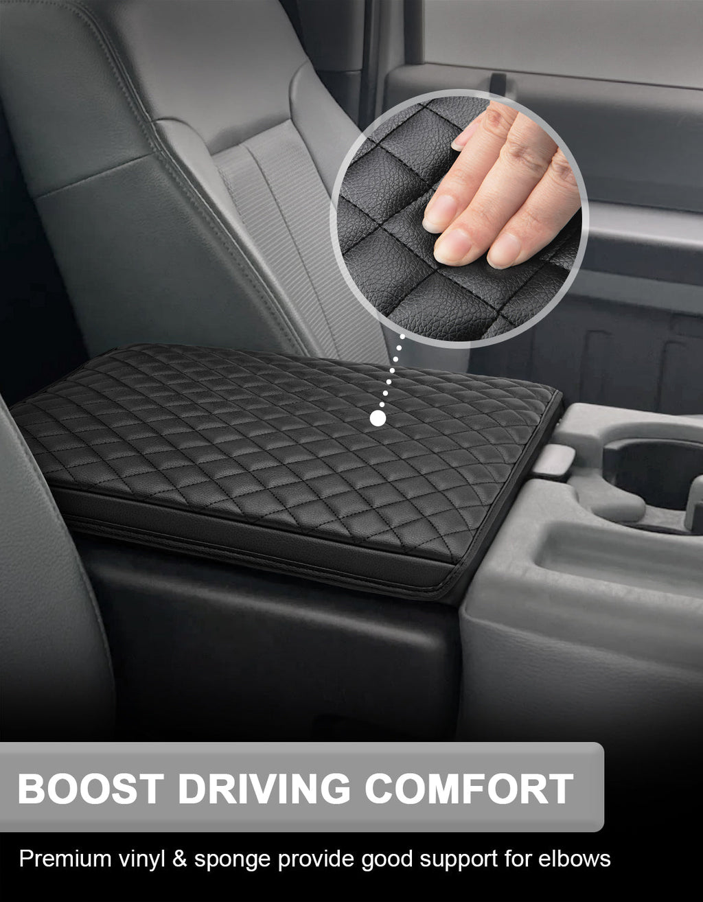 Center Console Armrest Cover Pad for Jump Seat 2011-2016 Ford F250 F350 F450 Super Duty