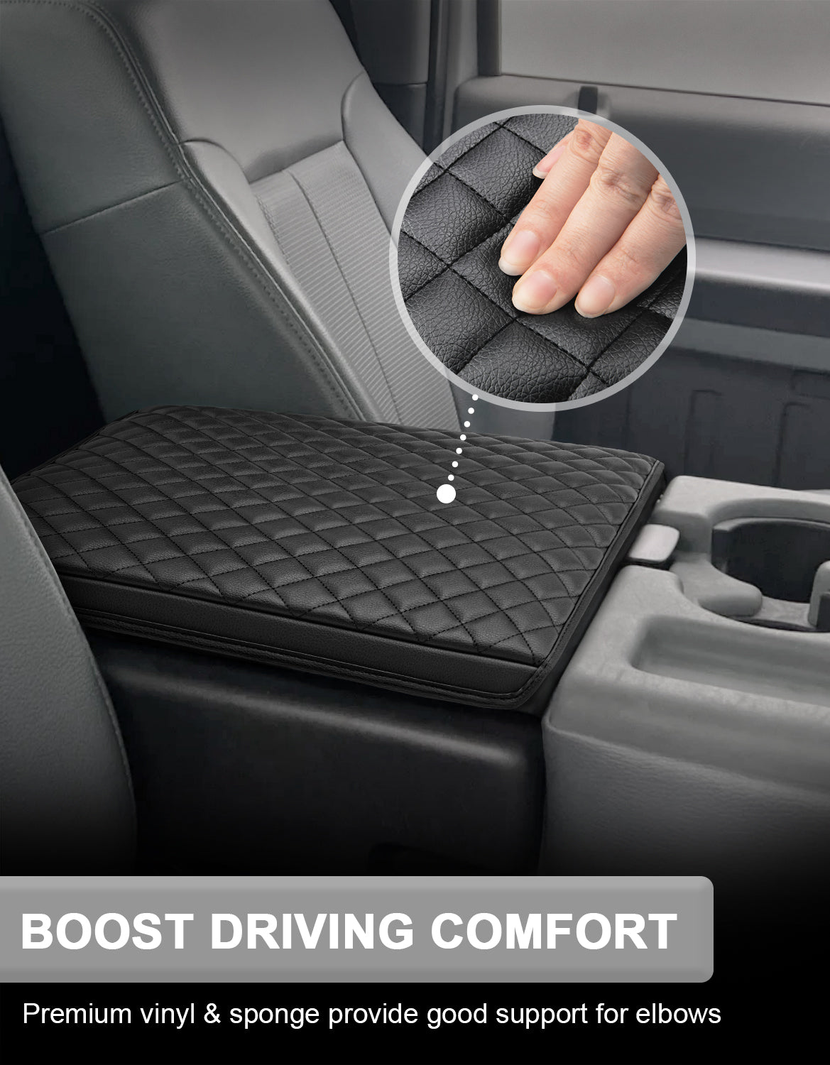 Center Console Armrest Cover Pad for Jump Seat 2011-2016 Ford F250 F350 F450 Super Duty