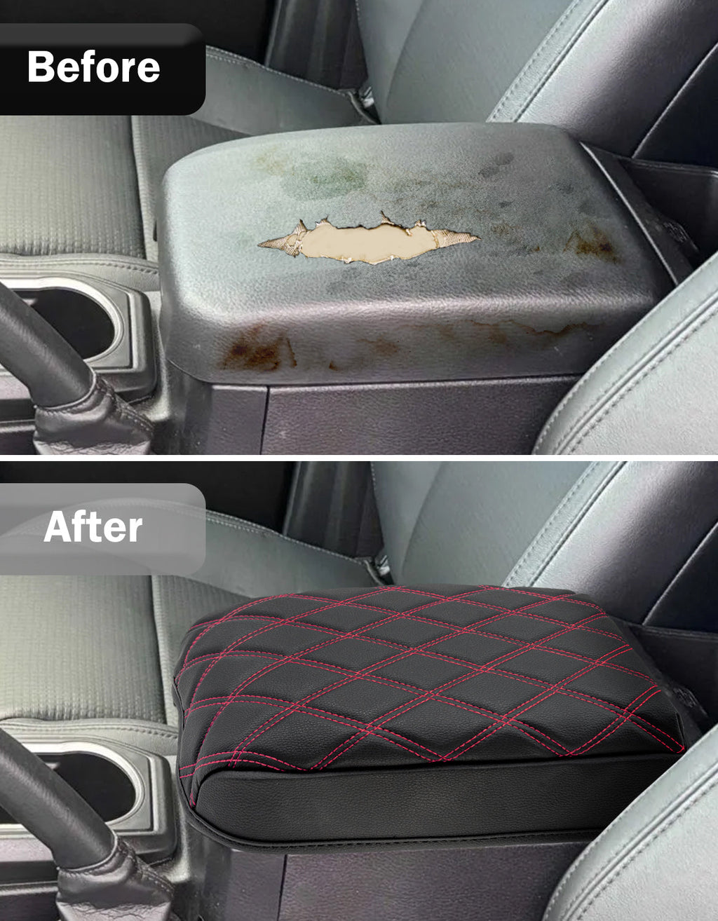 Center Console Armrest Cover Cushion Protector for Toyota Tacoma 2016-2023