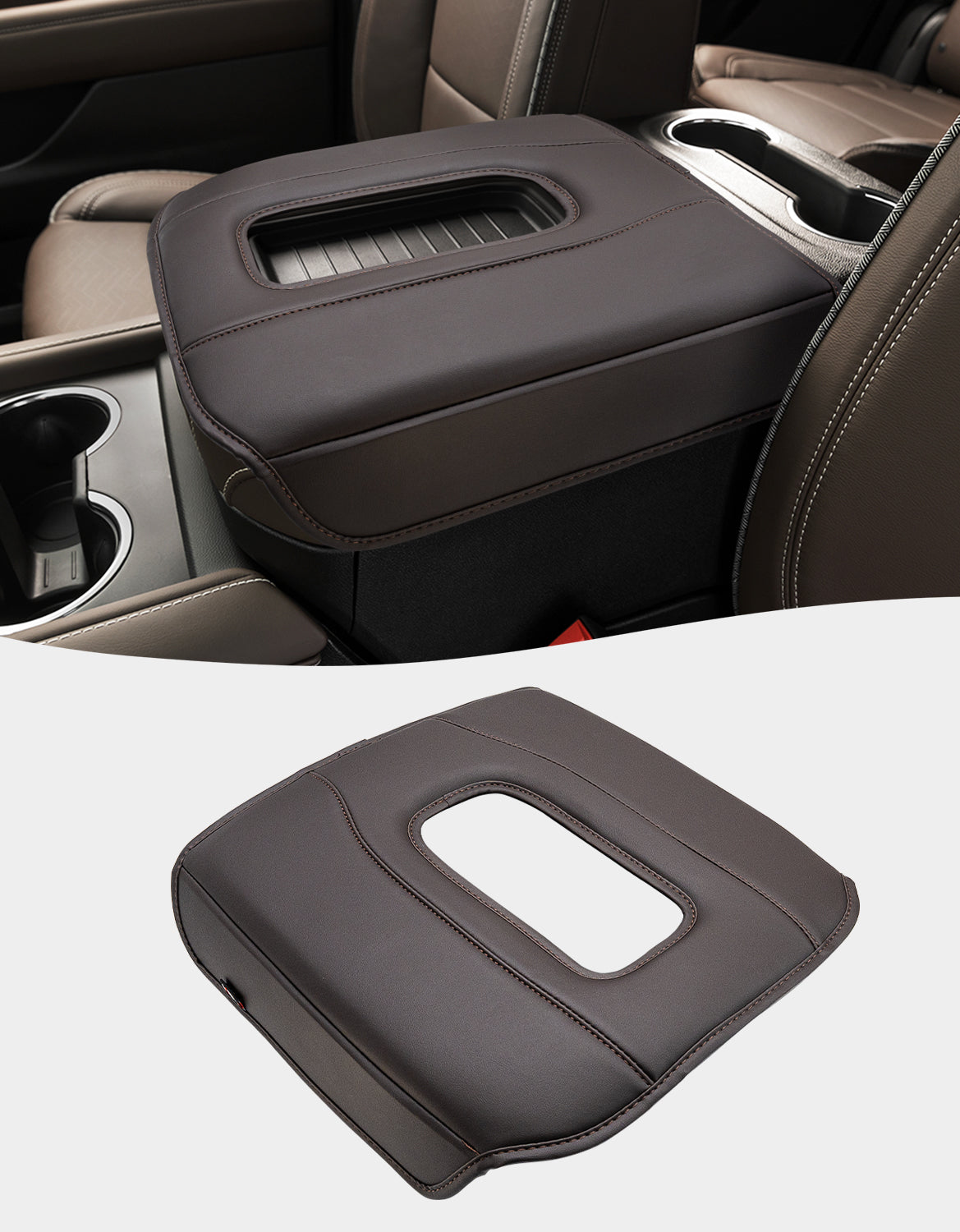 Thick Version Center Console Cushion Cover for Bucket Seat 2019-2026 GMC Sierra 1500 2500 3500,2019-2026 Chevy Silverado 1500 2500 3500, 2021-2026 Tahoe/Suburban/Yukon