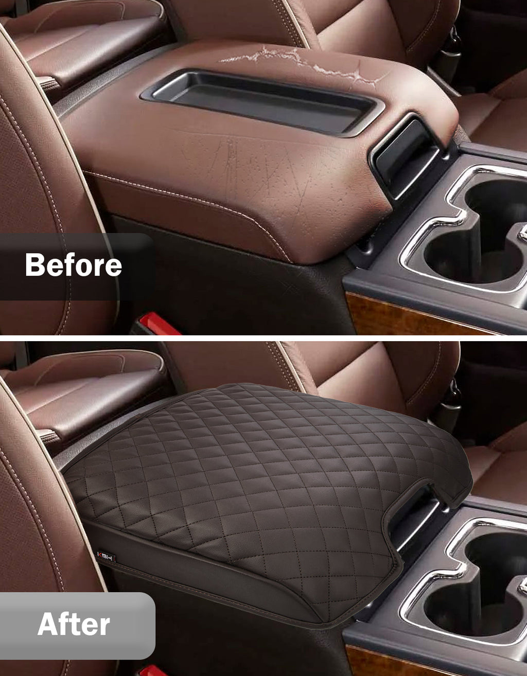 Center Console Armrest Cover for Bucket Seat 2014-2018 Chevy Silverado 1500/2500/3500,2014-2018 GMC Sierra 1500/2500/3500,2015-2020 Tahoe/Yukon/Suburban