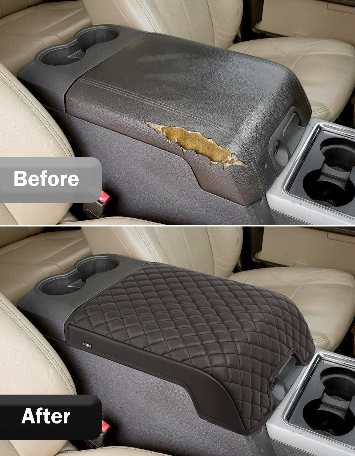 Center Console Cover Pad for Bucket Seat 2011-2016 Ford F250 F350 F450 F550 Super Duty