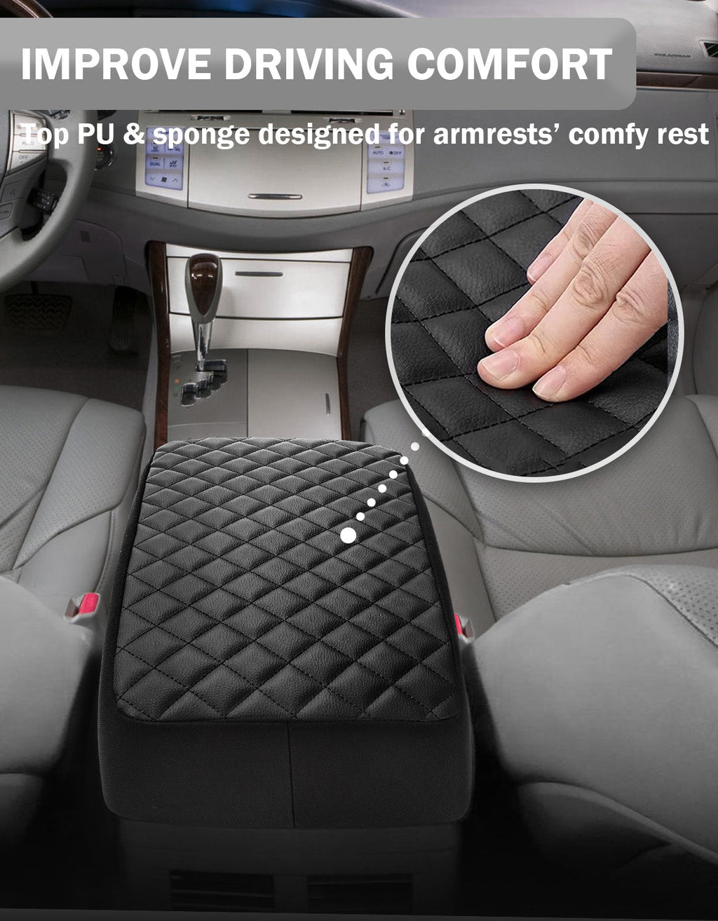 Center Console Armrest Covering Pad Cushion Protector for Toyota Avalon 2005-2012