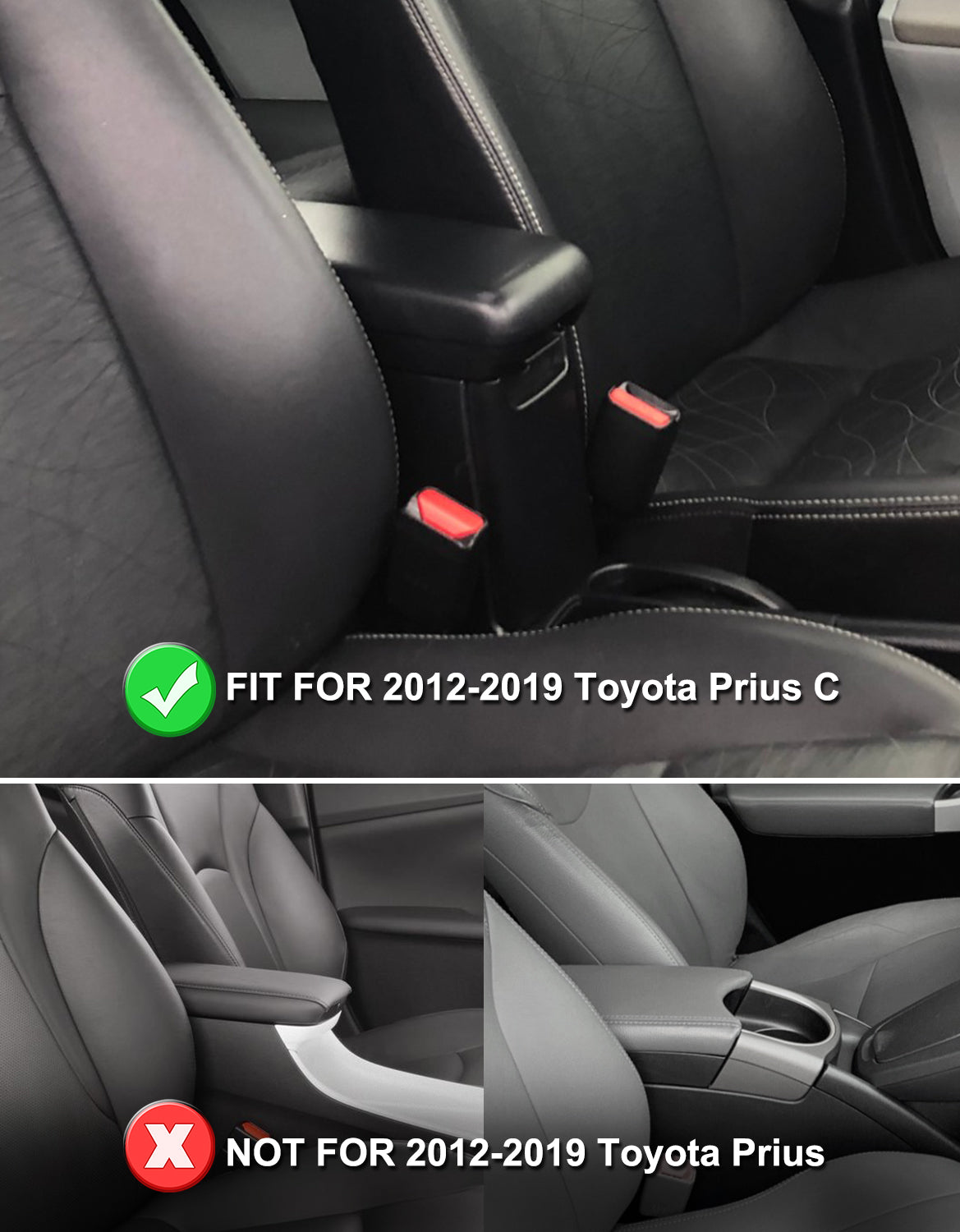 Center Console Armrest Cover for 2012-2019 Toyota Prius C