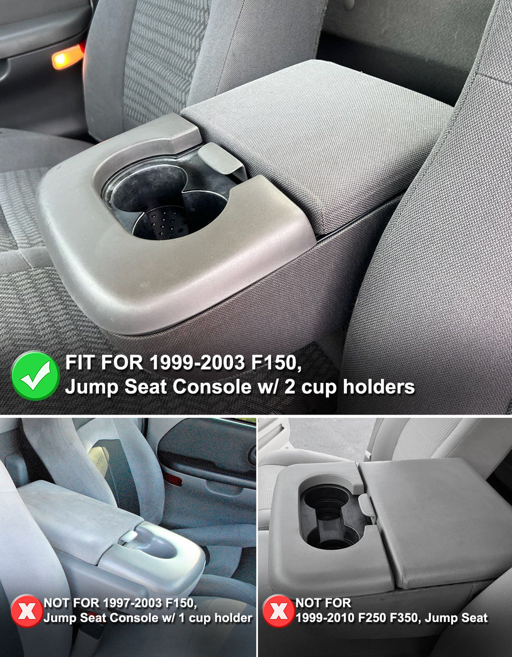 Center Console Armrest Cover Pad for Jump Seat 1999-2003 Ford F150