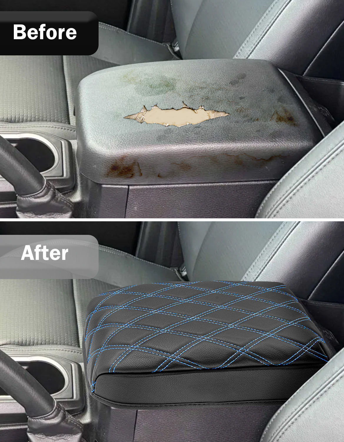 Center Console Armrest Cover Cushion Protector for Toyota Tacoma 2016-2023
