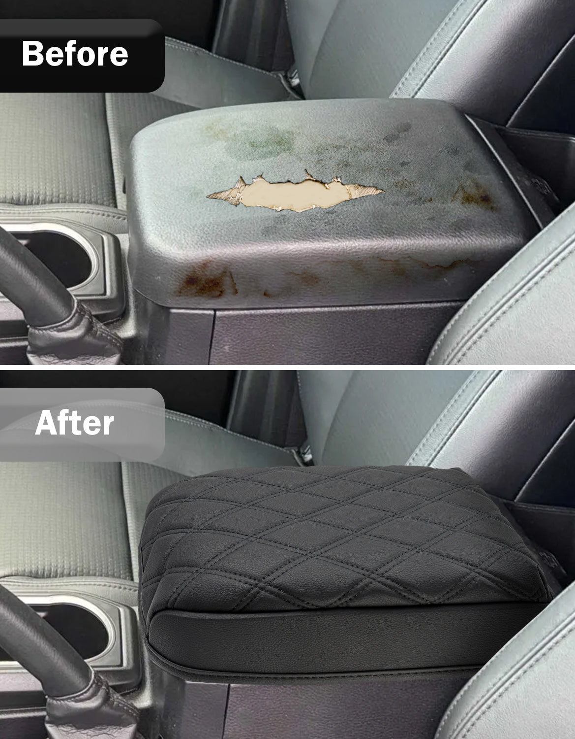 Center Console Armrest Cover Cushion Protector for Toyota Tacoma 2016-2023