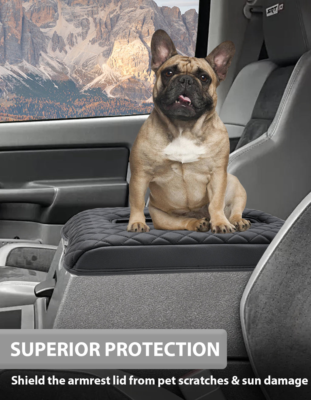 Center Console Armrest Cover Pad for Bucket Seat Dodge Ram Floor Business 2006-2009 Dodge Ram Floor Business