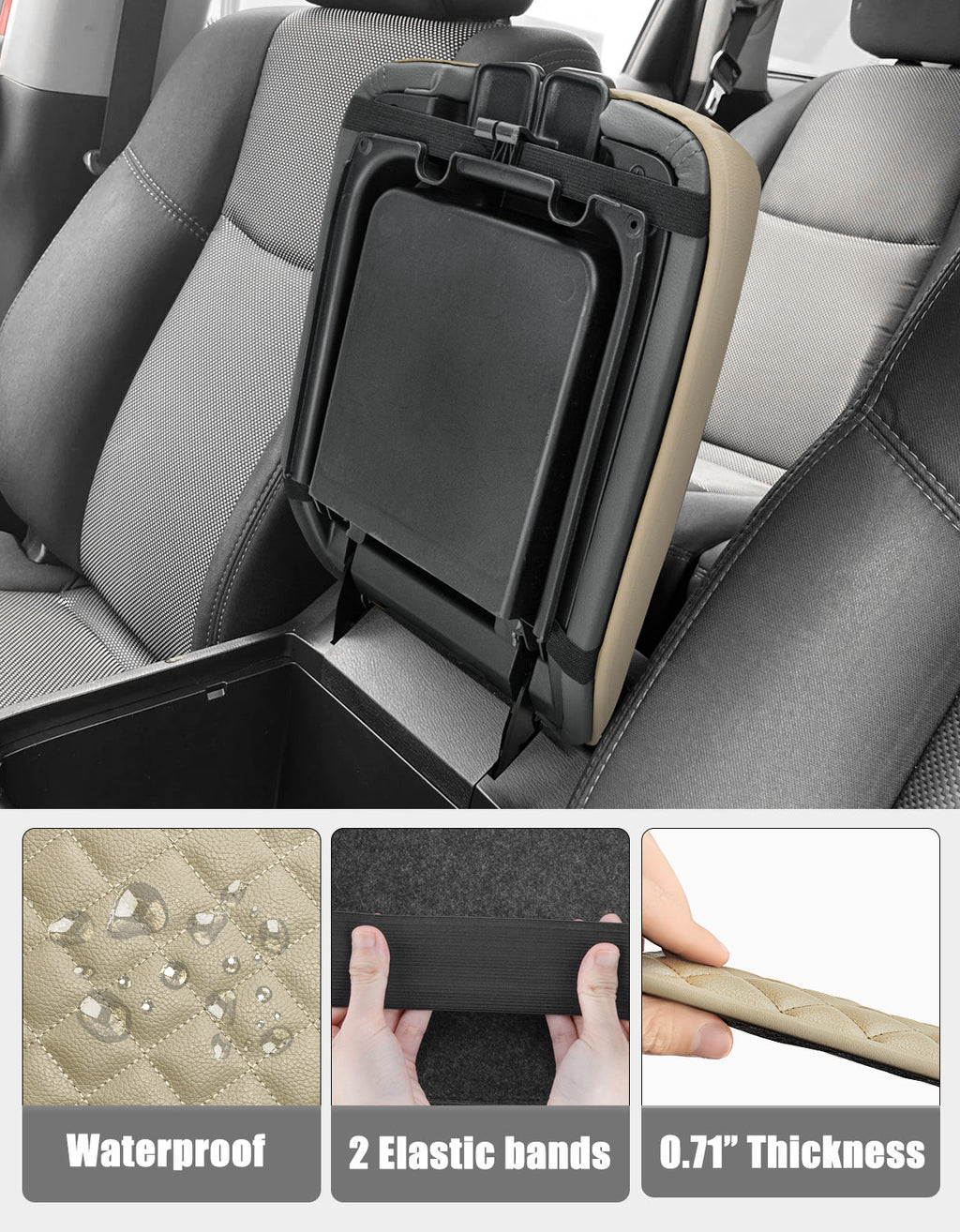 Center Console Armrest Cover Cushion Pad Protector for 2013-2020 Nissan Pathfinder,2013-2020 Infiniti QX60 / JX35