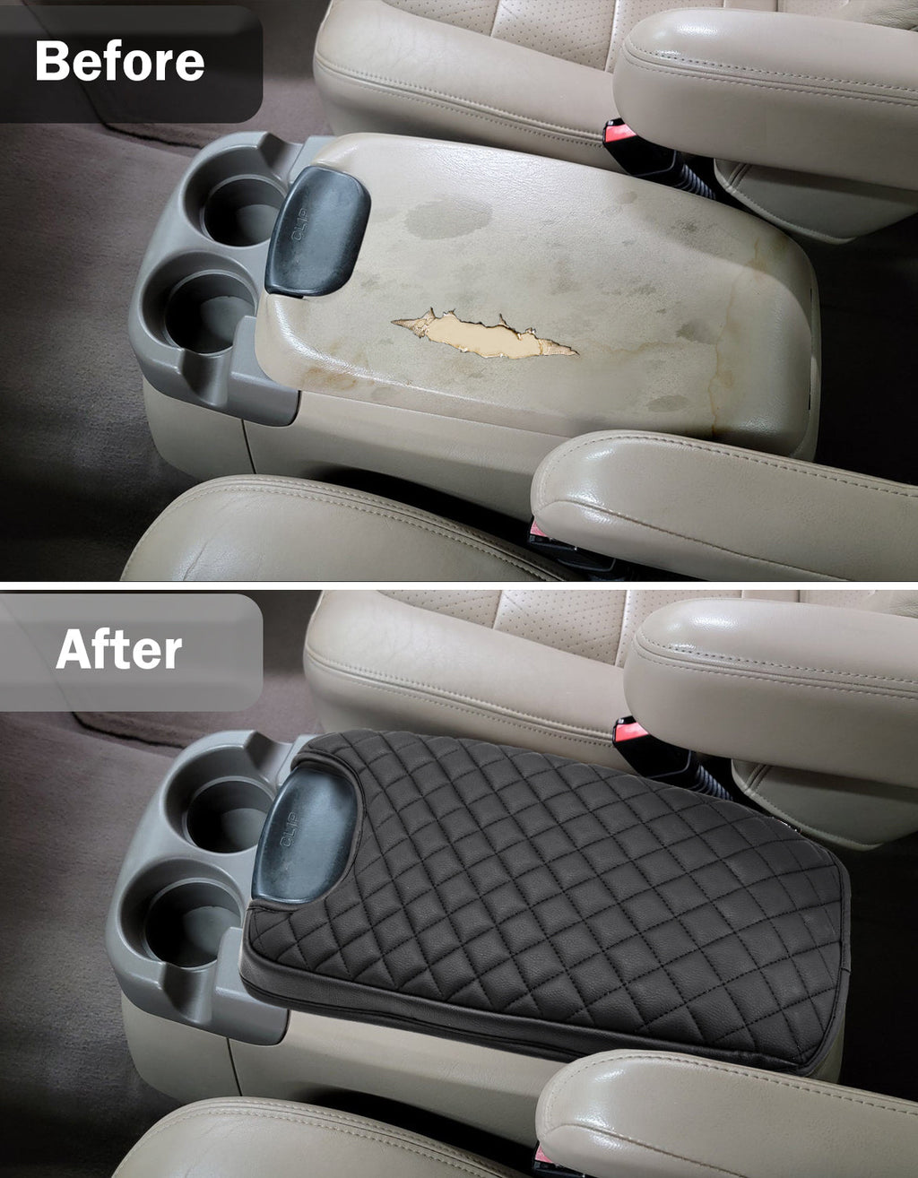 Center Console Armrest Cover for Bucket Seat 1999-2007 Ford F250 F350 F450 F550 Super Duty,2000-2008 Ford F650 Super Duty,1999-2007 Ford Excursion