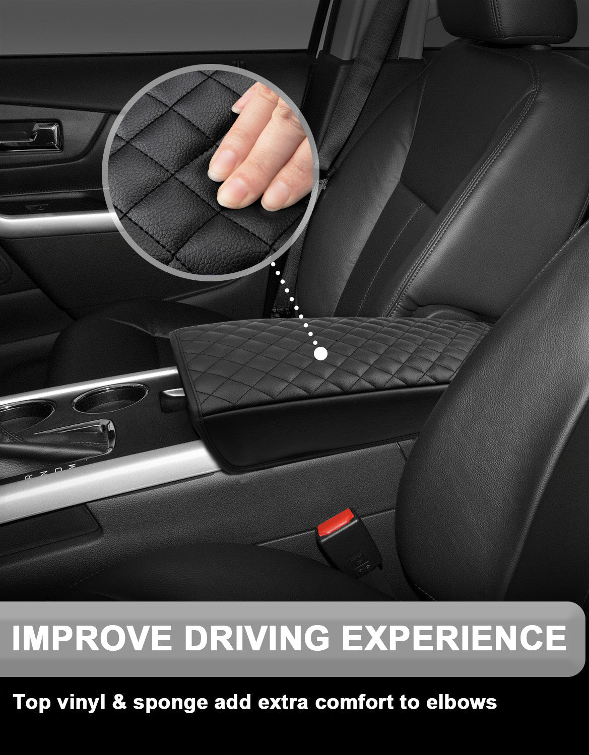 Center Console Armrest Cover Cushion Pad Protector for Ford Edge 2011-2014