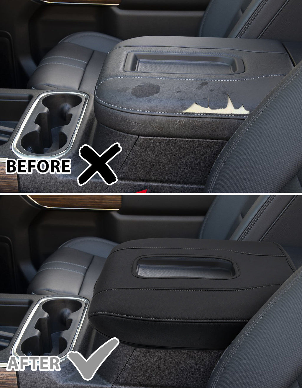 Thin Version Center Console Cushion Cover for Bucket Seat 2019-2026 GMC Sierra 1500 2500 3500,2019-2026 Chevy Silverado 1500 2500 3500, 2021-2026 Tahoe/Suburban/Yukon