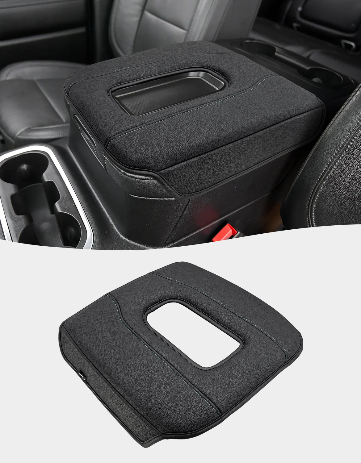 Thick Version Center Console Cushion Cover for Bucket Seat 2019-2026 GMC Sierra 1500 2500 3500,2019-2026 Chevy Silverado 1500 2500 3500, 2021-2026 Tahoe/Suburban/Yukon