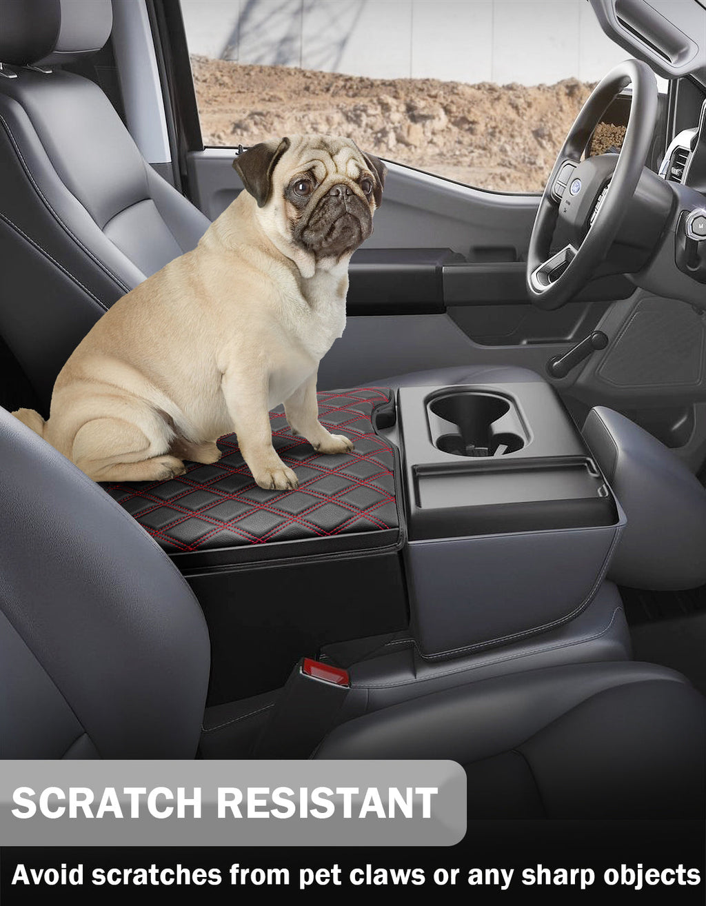 Center Console Armrest Cover Pad for Jump Seat 2015-2025 Ford F150, 2017-2025 Ford F250 F350 F450 F550 Super Duty