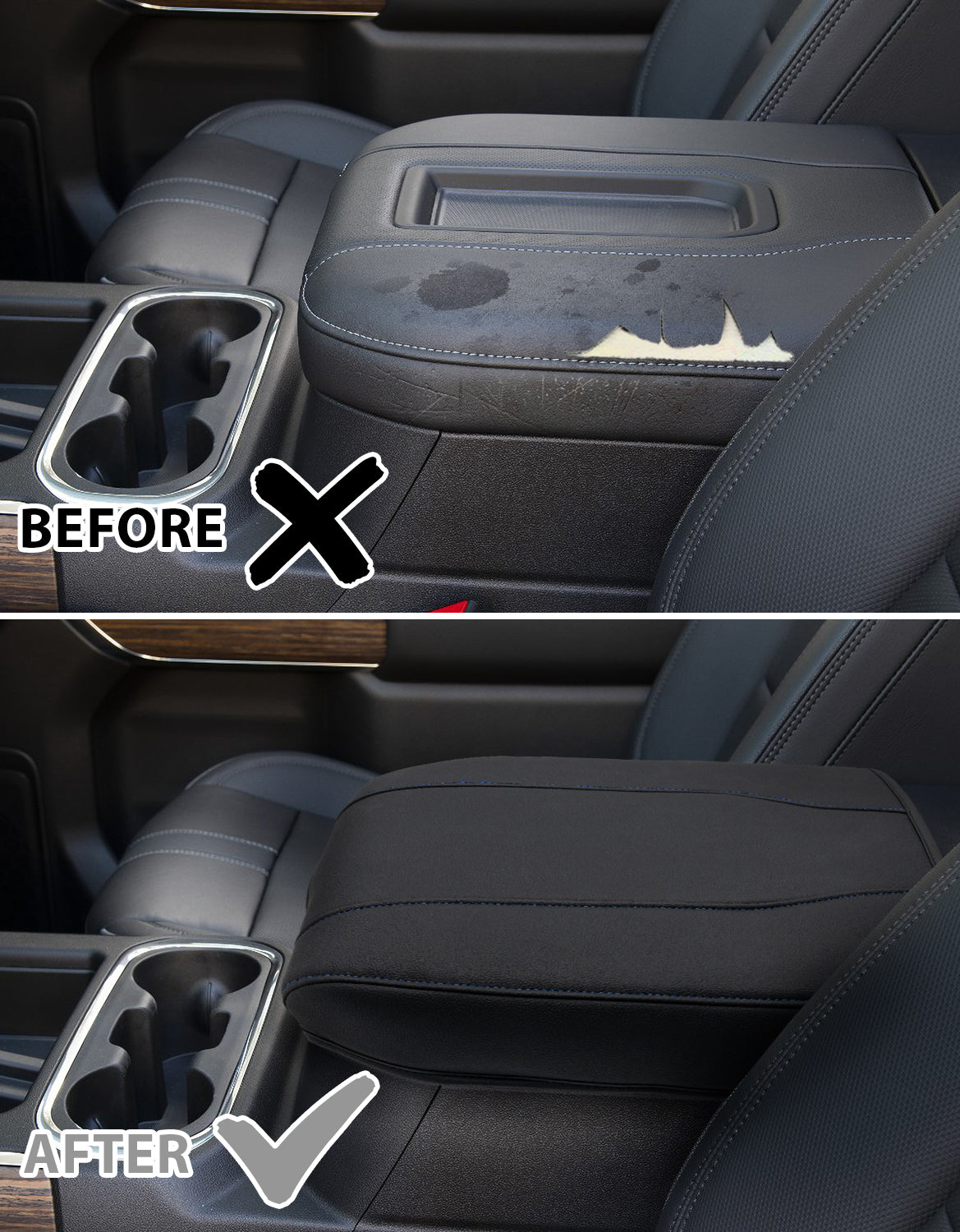 Thin Version Center Console Armrest Cover for Bucket Seat 2019-2026 Chevy Silverado 1500 2500 3500,2019-2026 GMC Sierra 1500 2500 3500,2021-2026 Tahoe/Suburban/Yukon