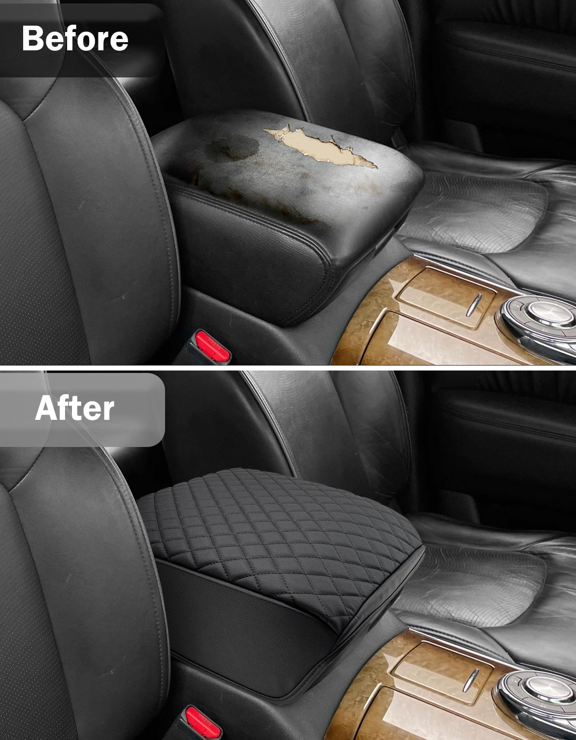 Center Console Armrest Cover Pad Protector for Infiniti QX56 2011-2017, Infiniti QX80 2011-2017